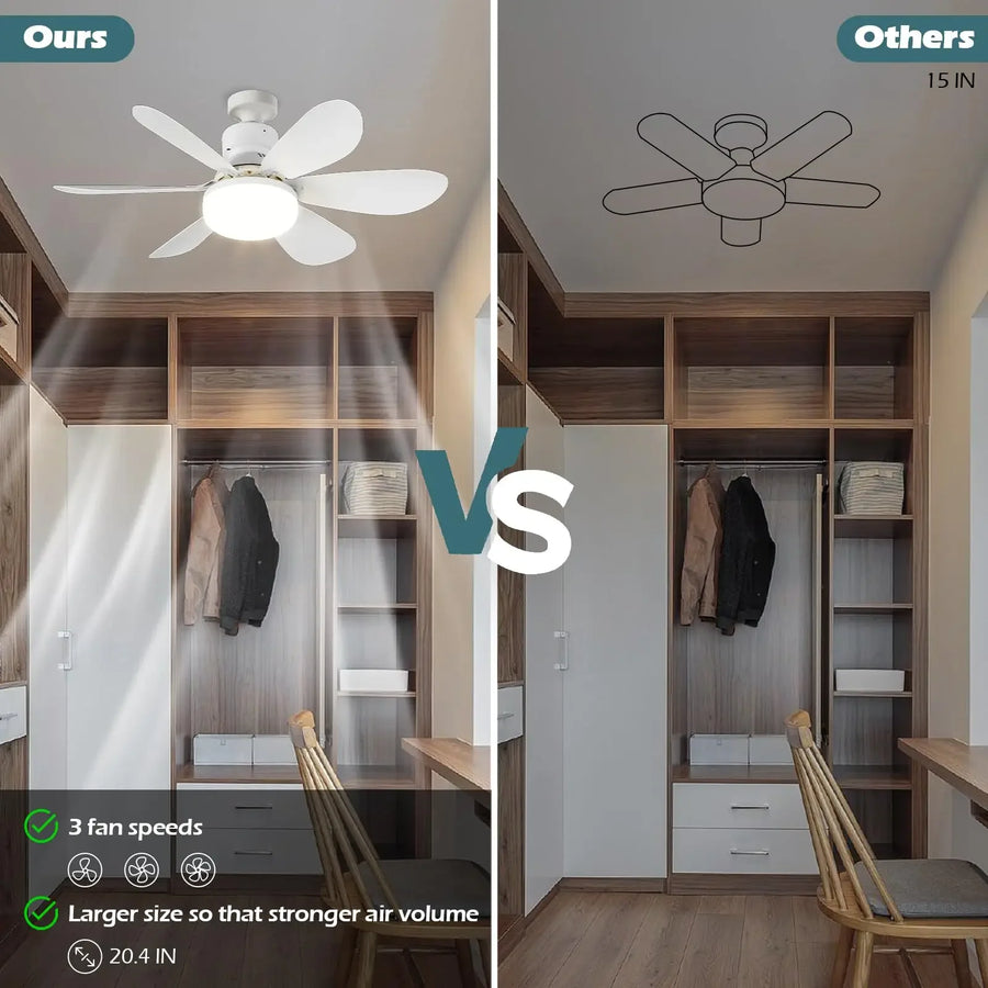 LED 30W Ceiling Fan Light E27 with Remote Dimming Function  Suitable for Living Room Study and Home use  85-265V