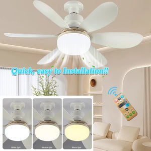 LED 30W Ceiling Fan Light E27 with Remote Dimming Function  Suitable for Living Room Study and Home use  85-265V